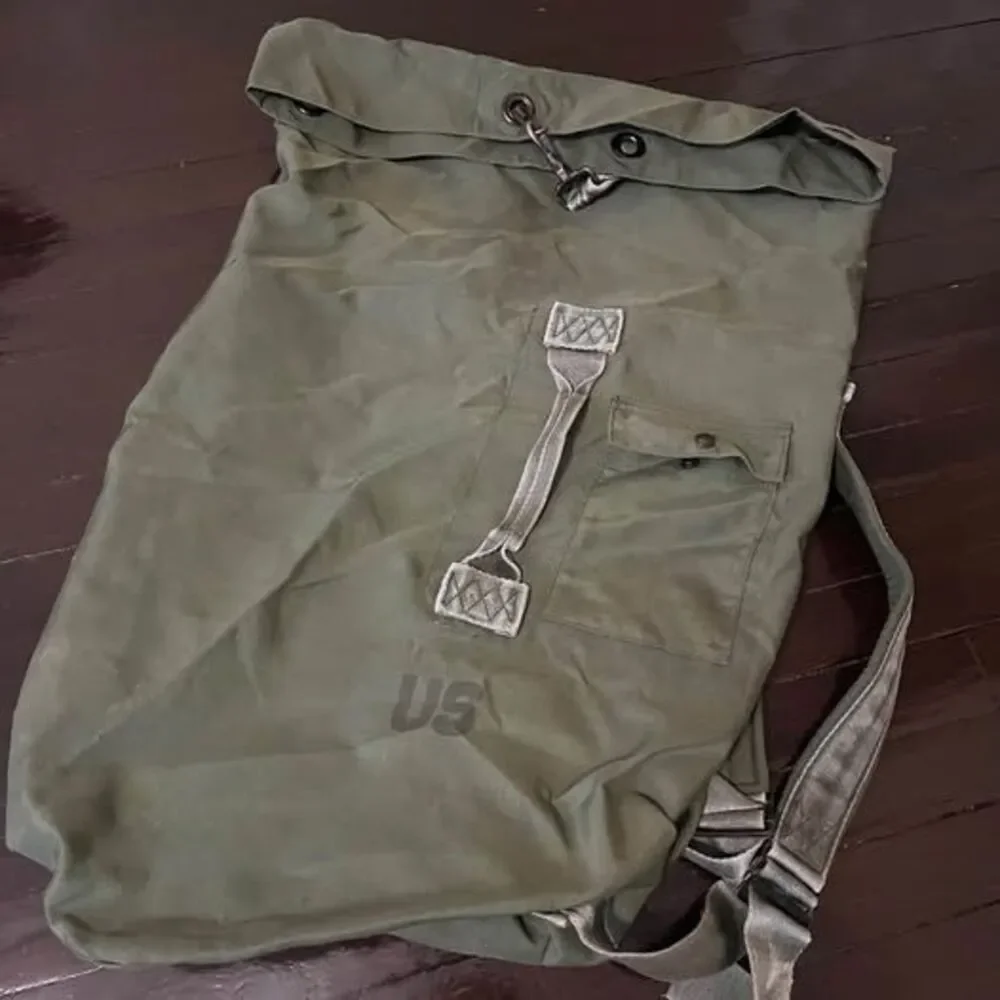 Military GI Duffle Bag - Olive Drab Green Sea Bag Backpack